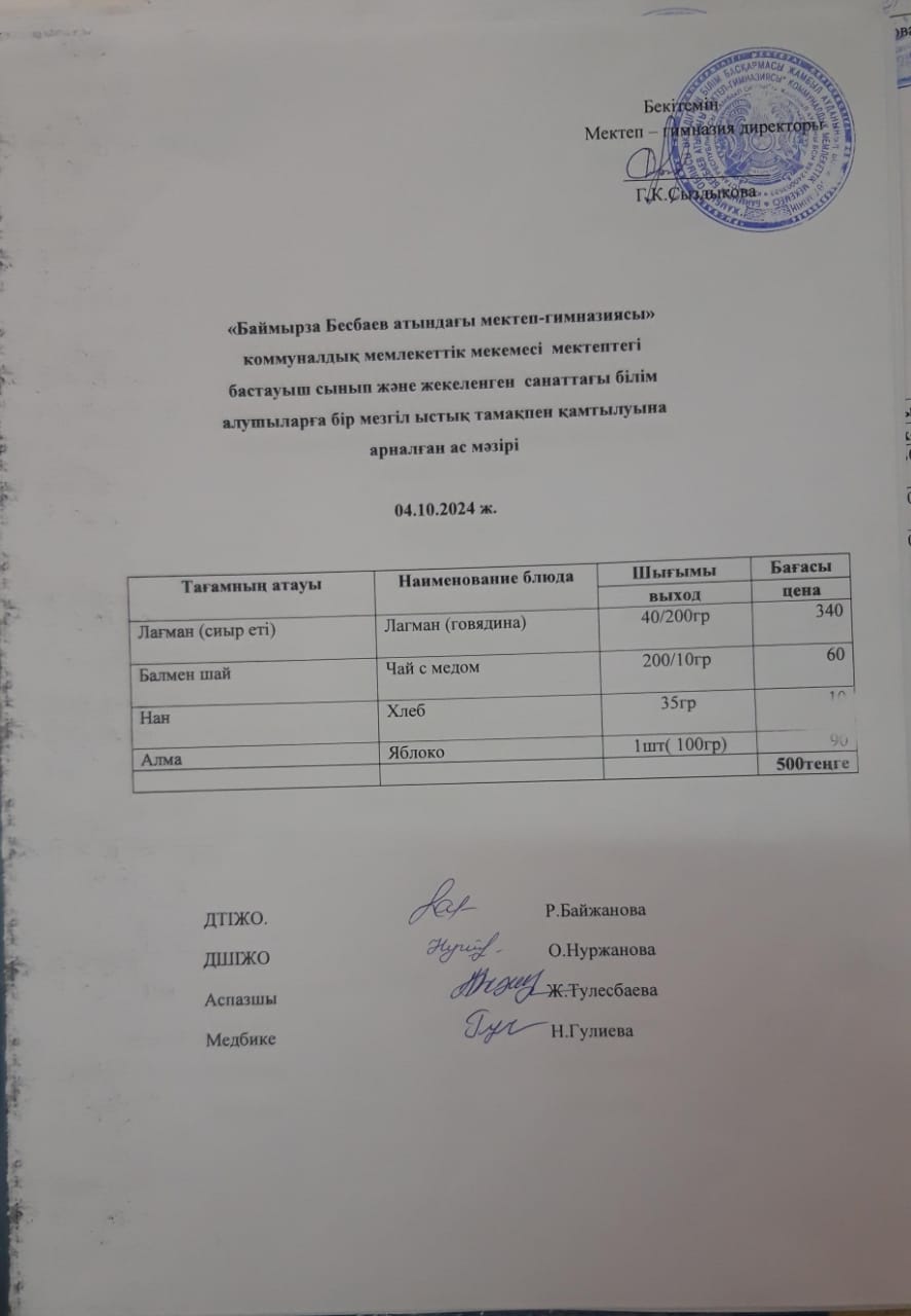 Ас мәзірі