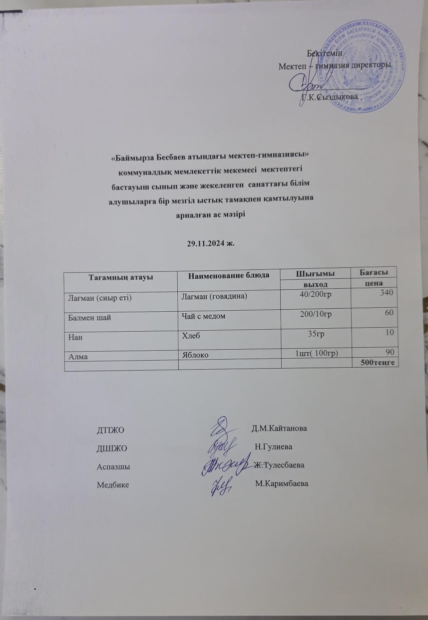 Ас мәзірі