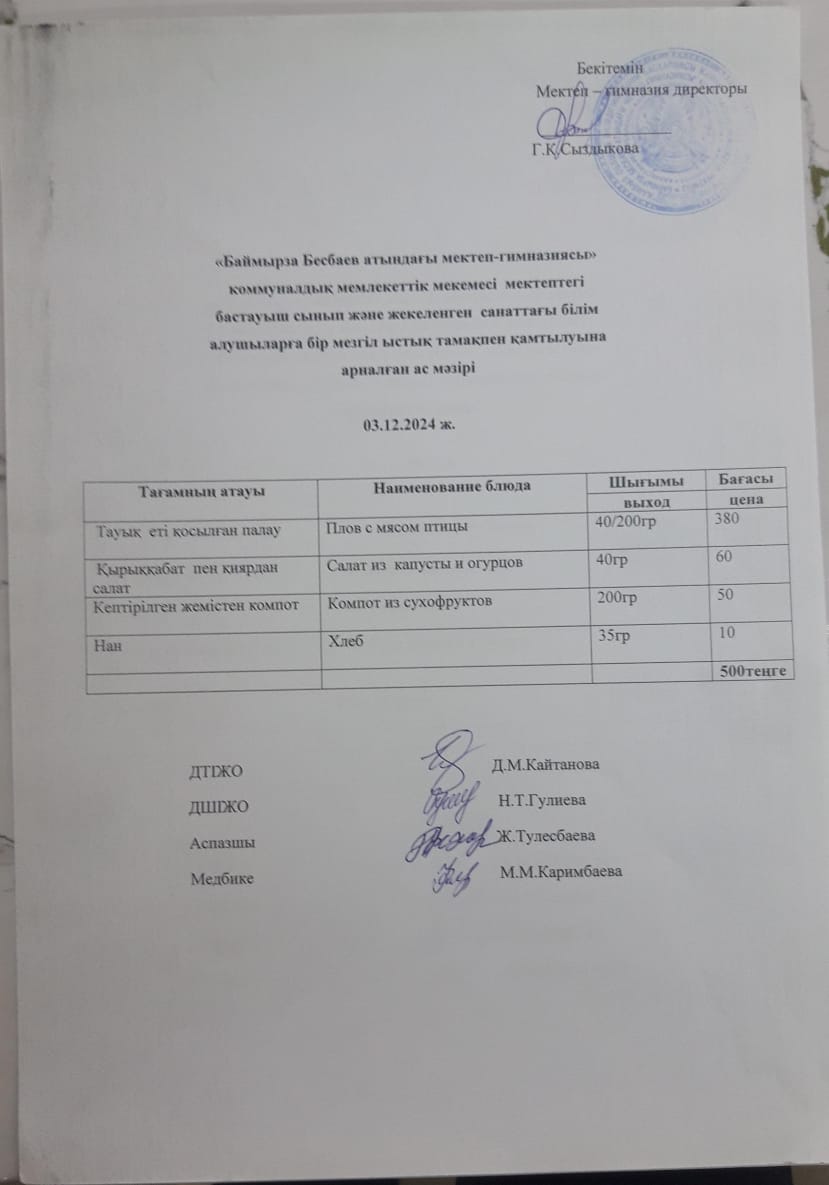 Ас мәзірі